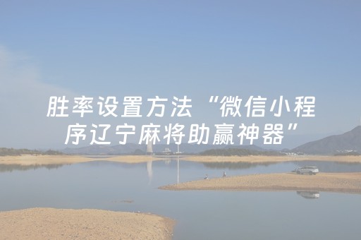 胜率设置方法“微信小程序辽宁麻将助赢神器”（骗局大揭秘)