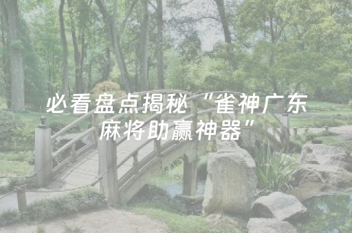 必看盘点揭秘“雀神广东麻将助赢神器”（赢的技巧规律)