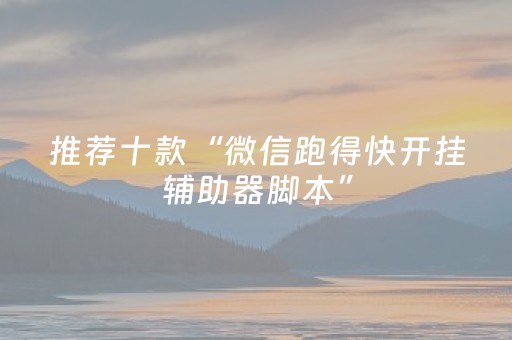 推荐十款“微信跑得快开挂辅助器脚本”（胜率到哪调)