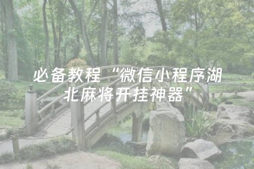 必备教程“微信小程序湖北麻将开挂神器”（辅助器下载)