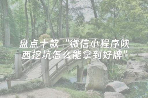 盘点十款“微信小程序陕西挖坑怎么能拿到好牌”（赢的技巧规律)