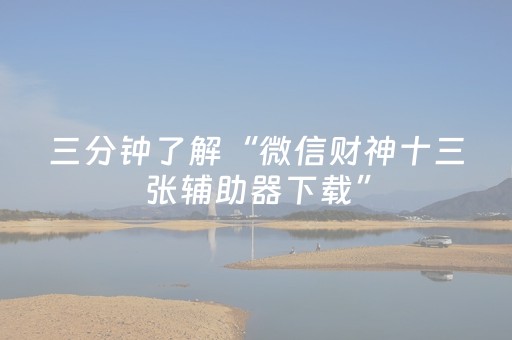 三分钟了解“微信财神十三张辅助器下载”（怎么让系统给你发好牌)