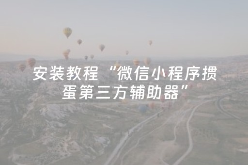 安装教程“微信小程序掼蛋第三方辅助器”（怎么让系统给自己好牌)