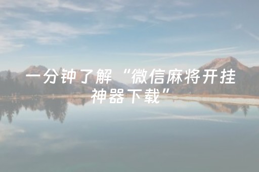 一分钟了解“微信麻将开挂神器下载”（辅助器插件)