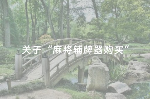 关于“麻将辅牌器购买”（辅助器下载)