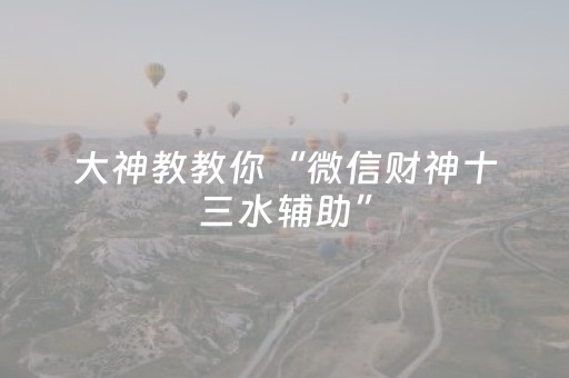 大神教教你“微信财神十三水辅助”（攻略插件)