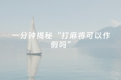 一分钟揭秘“打麻将可以作假吗”（AI辅助胡牌规则)
