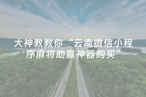 大神教教你“云南微信小程序麻将助赢神器购买”（究竟是不是有挂)