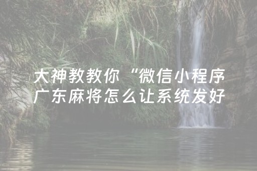 大神教教你“微信小程序广东麻将怎么让系统发好牌”（自建房怎么拿好牌)