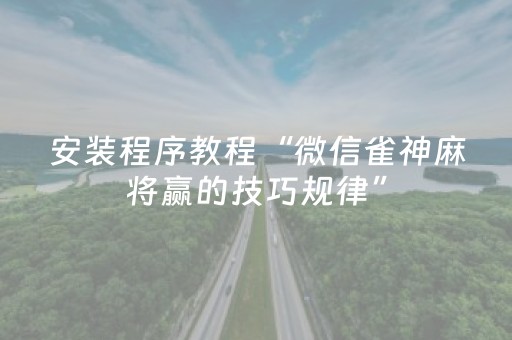 安装程序教程“微信雀神麻将赢的技巧规律”（透明挂辅助器)