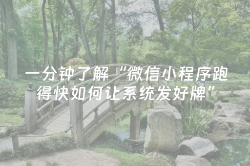 一分钟了解“微信小程序跑得快如何让系统发好牌”（透明器教程)