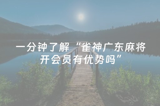 一分钟了解“雀神广东麻将开会员有优势吗”（万能开挂神器)