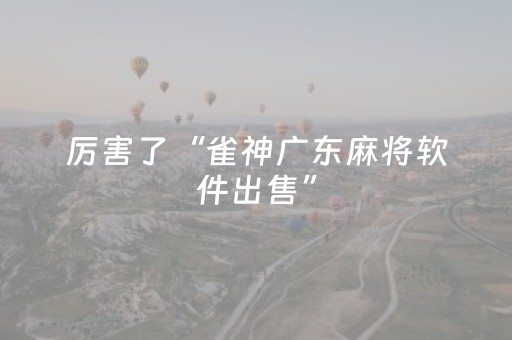 厉害了“雀神广东麻将软件出售”（胜率到哪调)