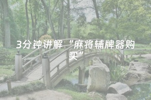 3分钟讲解“麻将辅牌器购买”（可以设置输赢吗)