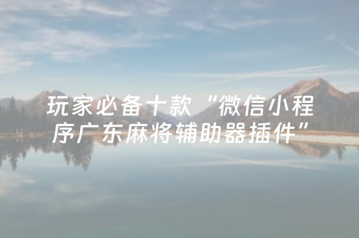 玩家必备十款“微信小程序广东麻将辅助器插件”（自建房胜负规律)