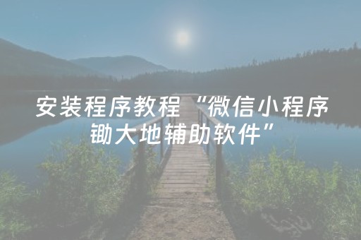 安装程序教程“微信小程序锄大地辅助软件”（软挂神器)