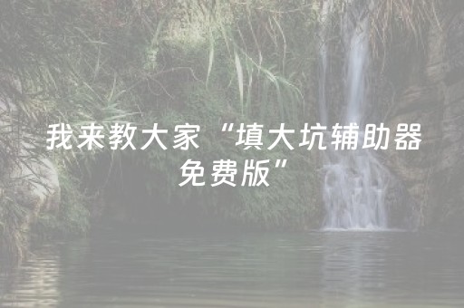 我来教大家“填大坑辅助器免费版”（开挂辅助脚本)