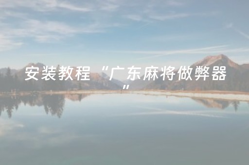 安装教程“广东麻将做弊器”（神器通用版)