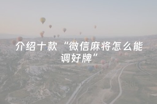 介绍十款“微信麻将怎么能调好牌”（装挂怎么安装)