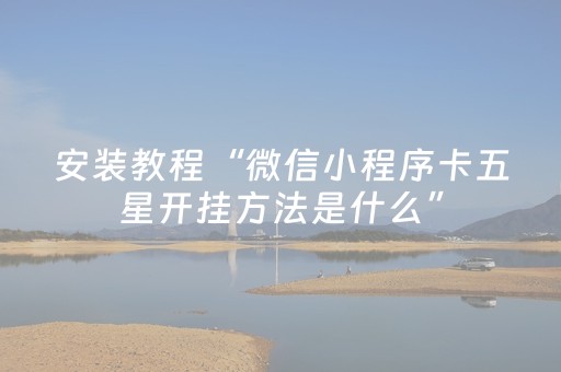安装教程“微信小程序卡五星开挂方法是什么”（专用神器)