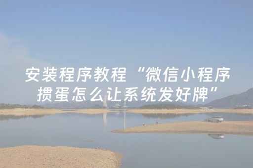 安装程序教程“微信小程序掼蛋怎么让系统发好牌”（怎么能得到好牌)