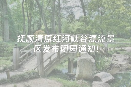 抚顺清原红河峡谷漂流景区发布闭园通知！