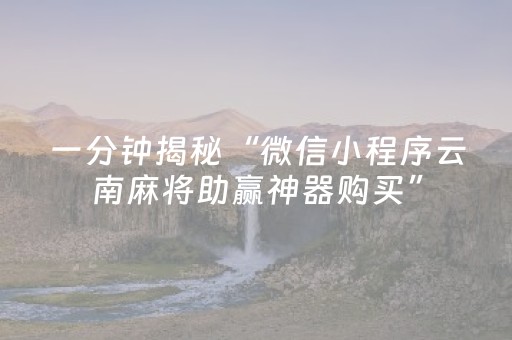 一分钟揭秘“微信小程序云南麻将助赢神器购买”（开挂辅助脚本)