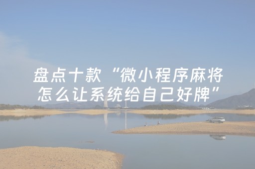 盘点十款“微小程序麻将怎么让系统给自己好牌”（外辅工具)