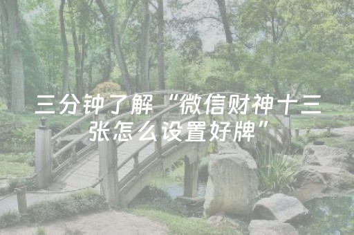 三分钟了解“微信财神十三张怎么设置好牌”（输赢跟id号有关系吗)