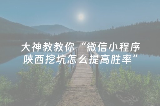 大神教教你“微信小程序陕西挖坑怎么提高胜率”（插件开挂免费AI)