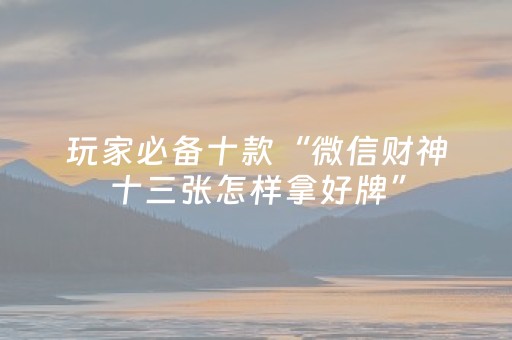 玩家必备十款“微信财神十三张怎样拿好牌”（外辅工具)