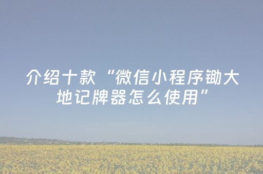 介绍十款“微信小程序锄大地记牌器怎么使用”（提高胜率技巧)