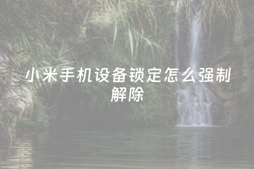 小米手机设备锁定怎么强制解除（小米手机设备锁定怎么强制解除,无需电脑）
