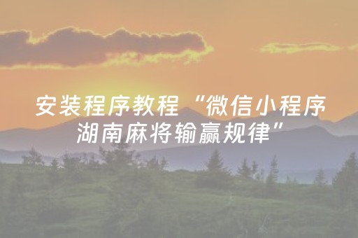 安装程序教程“微信小程序湖南麻将输赢规律”（辅助器通用版)