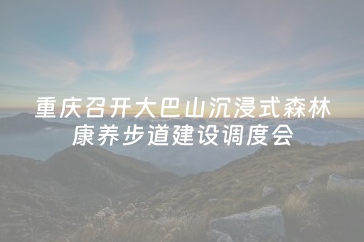 重庆召开大巴山沉浸式森林康养步道建设调度会