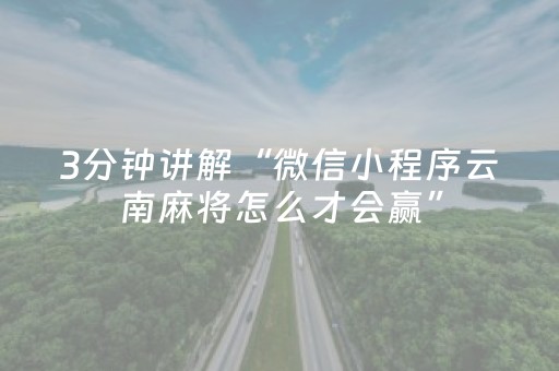 3分钟讲解“微信小程序云南麻将怎么才会赢”（助赢神器)