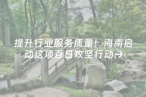 提升行业服务质量！海南启动这项百日攻坚行动→