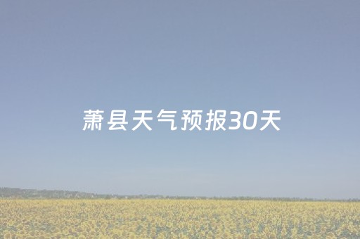 萧县天气预报30天（萧县天气预报30天准确几点几分）