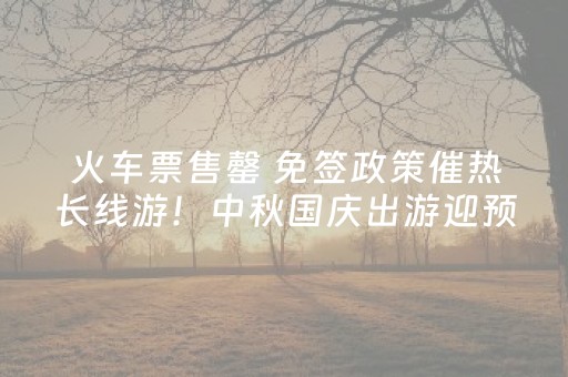 火车票售罄 免签政策催热长线游！中秋国庆出游迎预定高峰