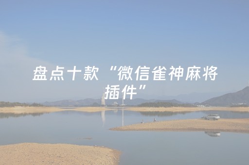 盘点十款“微信雀神麻将插件”（如何让系统发好牌)