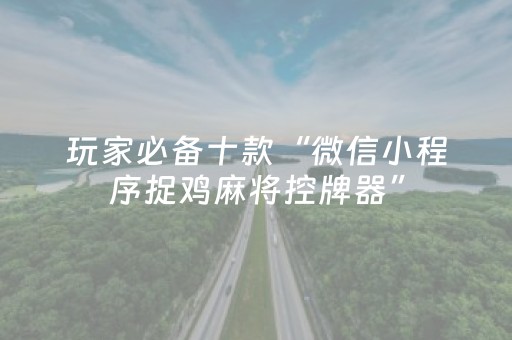 玩家必备十款“微信小程序捉鸡麻将控牌器”（怎么让系统给自己好牌)
