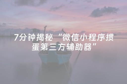 7分钟揭秘“微信小程序掼蛋第三方辅助器”（外辅工具)