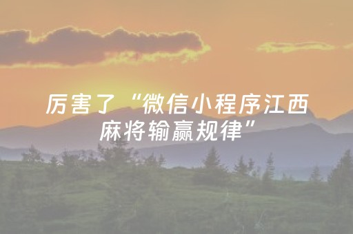 厉害了“微信小程序江西麻将输赢规律”（透明挂辅助器)