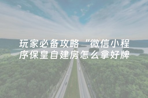 玩家必备攻略“微信小程序保皇自建房怎么拿好牌”（助赢神器购买)