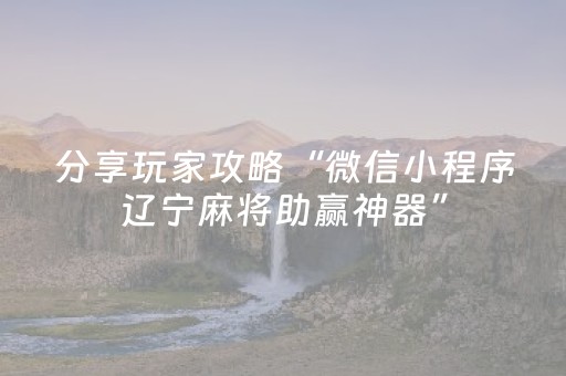 分享玩家攻略“微信小程序辽宁麻将助赢神器”（怎么才会赢)