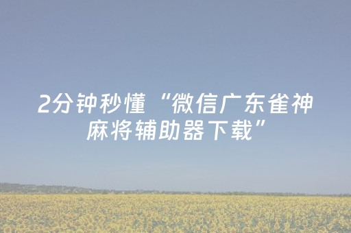 2分钟秒懂“微信广东雀神麻将辅助器下载”（充会员胜率高)