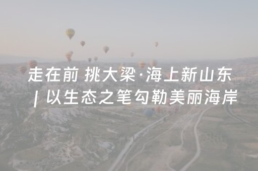 走在前 挑大梁·海上新山东｜以生态之笔勾勒美丽海岸带