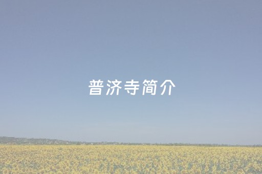 普济寺简介（永春普济寺简介）