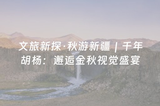文旅新探·秋游新疆｜千年胡杨：邂逅金秋视觉盛宴