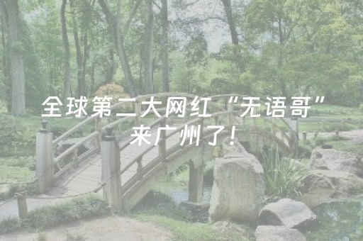 全球第二大网红“无语哥”来广州了！